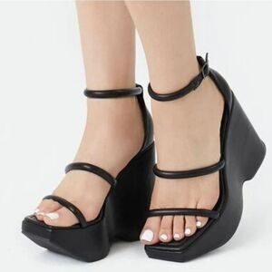 BRAND NEW LILIANA STRAPPY CAGED WEDGE HEELS SANDAL